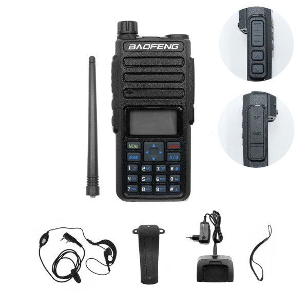 Ασύρματος Φορητός Πομποδέκτης VHF - UHF 10W 1 τμχ BAOFENG BF-H6 Μαύρο