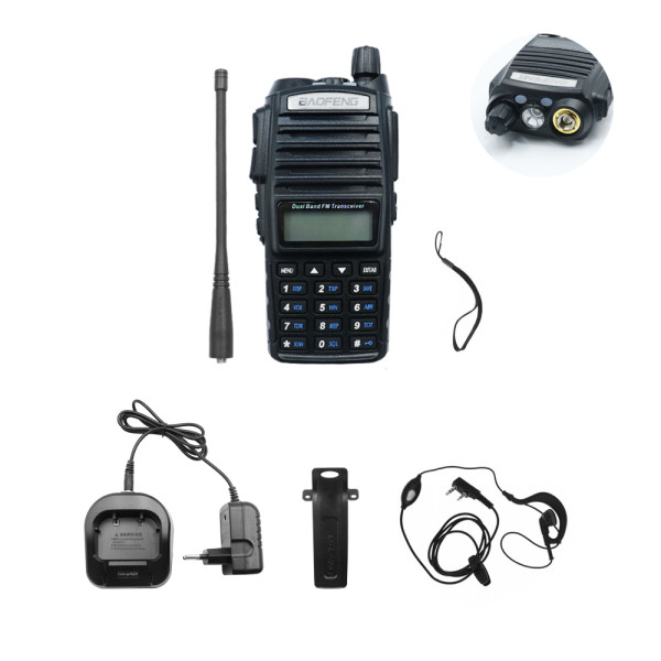 Ασύρματος Φορητός Πομποδέκτης VHF - UHF 8W 1 τμχ BAOFENG UV-82 Μαύρο