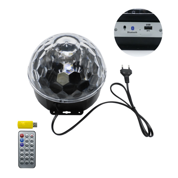 LED Φωτορυθμικό Disco Ball με Bluetooth - Mp3 - USB OEM
