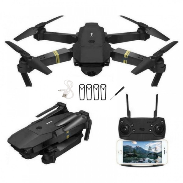Drone με WiFi 2.4 GHz με 2 Κάμερες 720p και Χειριστήριο Συμβατό με Smartphone 998 Pro Μαύρο