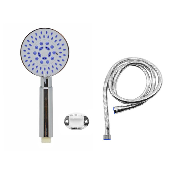 Τηλέφωνο Ντουζ 23cm με Σπιράλ ΟΕΜ Ασημί