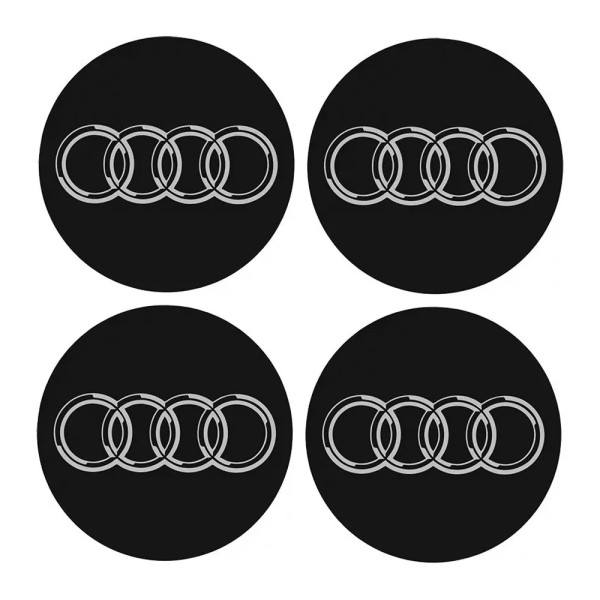 Αυτοκόλλητα Σήματα Audi 5cm για Ζάντες Αυτοκινήτου Σετ 4 τμχ