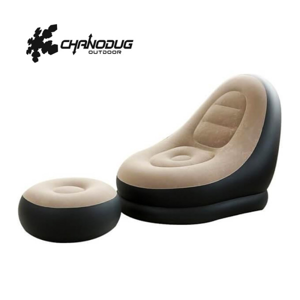 Φουσκωτή Πολυθρόνα 116cm με Υποπόδιο FX-4027 Μπεζ