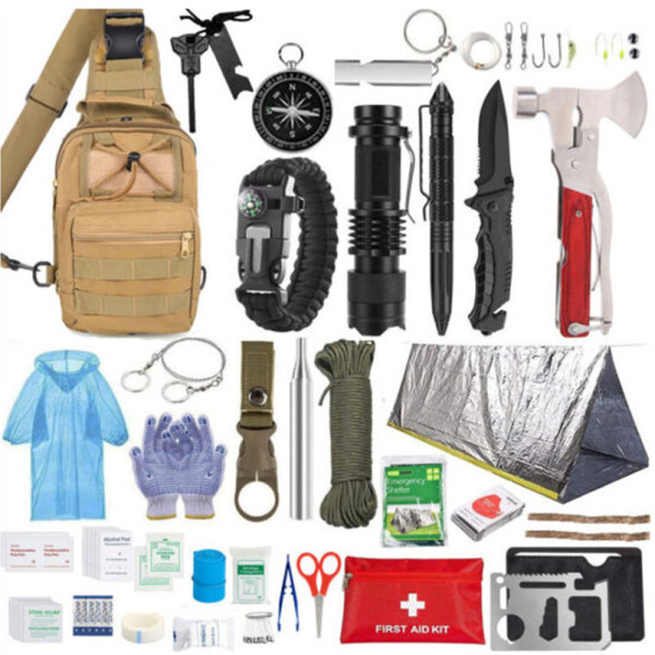 Κιτ Επιβίωσης 22 σε 1 με Τσαντάκι Μεταφοράς Στήθους KK-9 Χακί