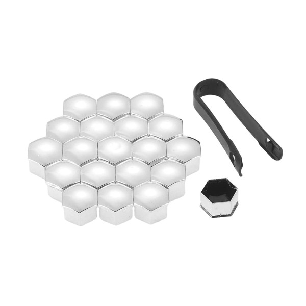 Καπάκια Μπουλονιών Ζαντών 17mm 20τμχ HW-0086 Ασημί