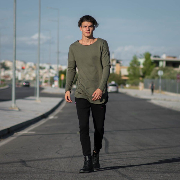 MEN'S SWEATSHIRT CREWNECK LONG MOHICANS 104.KHAKI