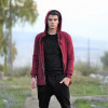 MEN'S  ZIPPER SWEATSHIRT CARDIGAN HOODIES MOHICANS 105 BORDO