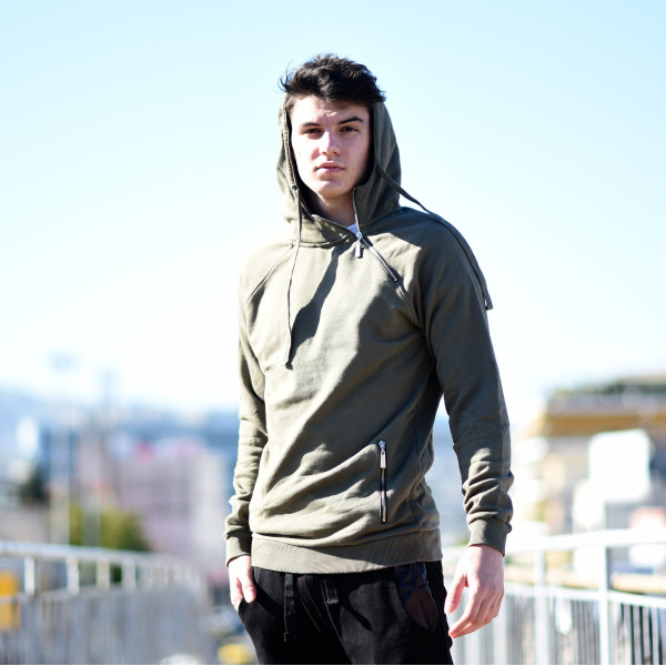 MEN'S SWEATSHIRT HOODED MOHICANS 108.KHAKI