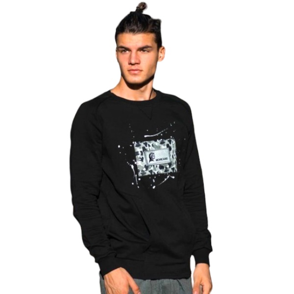 MEN'S BLOUSE SWEATSHIRT CREWNECK MOHICANS 110 BLACK