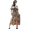 DRESS LONG SATIN MOHICANS 11238 LEOPARD