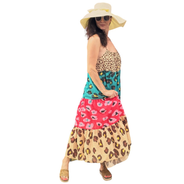 Γυναικείο φόρεμα Maxi All Day με Τιράντα Mohicans 11361 Animals