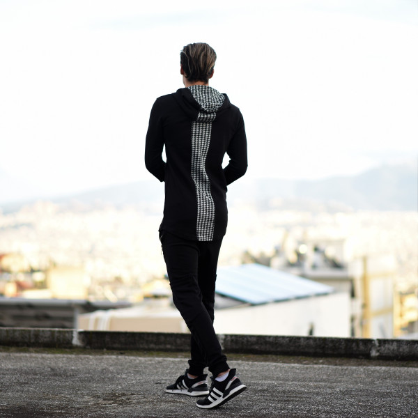 MEN'S SWEATSHIRT HOODIED MOHICANS 116.BLACK