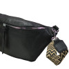 WOMEN'S BUM BAG PURSE LEATHER MOHICANS 120-2 BLACK