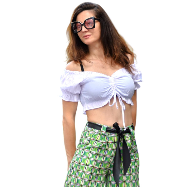 ΓΥΝΑΙΚΕΙΟ ΤΟΠ ΕΞΩΜΟ ΣΟΥΡΑ CROP TOP MOHICANS 1268 ΛΕΥΚΟ