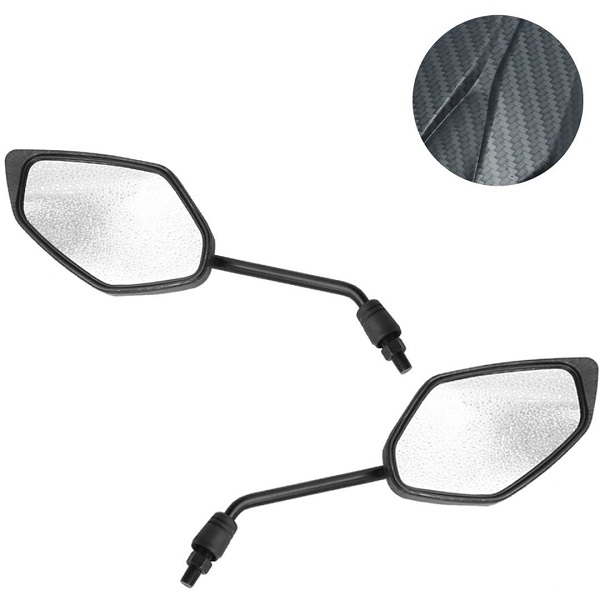 Σετ Καθρέπτες Μηχανής Ρυθμιζόμενοι Αλουμινίου 2 τμχ Carbon Matte W17306