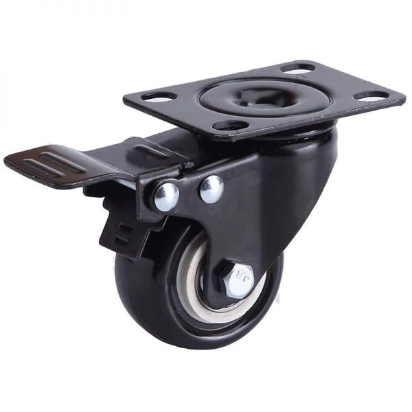 Ρόδα επίπλων περιστρεφόμενη με φρένο Φ2.5"(6.3εκ.) 14242-02-3 μαύρο