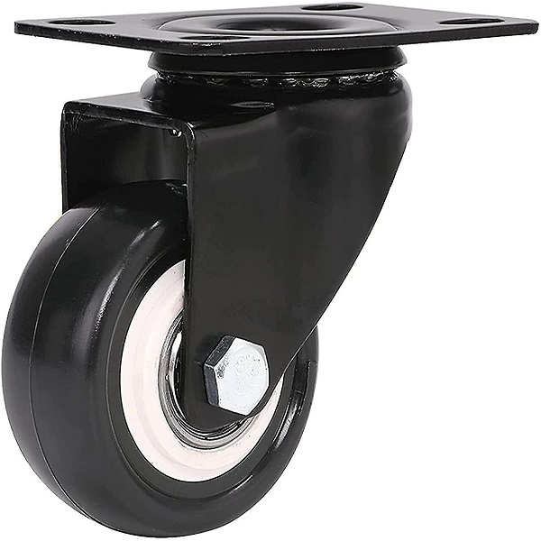 Ρόδα επίπλων περιστρεφόμενη Φ3.5cm σε πλάκα 4x6cm 14242-08-2 μαύρο