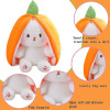 Bunny Stuffed Animal Reversible Hug Bunny Carrot Zipper Plush Bunny Transforming Rabbit Toy Cute Stuffed Doll 20cm 1440-212 Orange