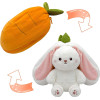 Bunny Stuffed Animal Reversible Hug Bunny Carrot Zipper Plush Bunny Transforming Rabbit Toy Cute Stuffed Doll 20cm 1440-212 Orange