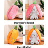 Bunny Stuffed Animal Reversible Hug Bunny Carrot Zipper Plush Bunny Transforming Rabbit Toy Cute Stuffed Doll 20cm 1440-212 Orange