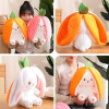 Bunny Stuffed Animal Reversible Hug Bunny Carrot Zipper Plush Bunny Transforming Rabbit Toy Cute Stuffed Doll 20cm 1440-212 Orange