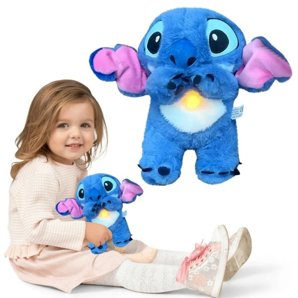Απαλό Λούτρινο Αρκουδάκι Stitch με Κίνηση Αναπνοής & Μουσική 306464