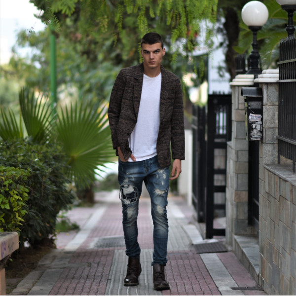 ΑΝΔΡΙΚΟ ΠΑΝΤΕΛΟΝΙ SKINNY JEANS ΦΘΟΡΑ MOHICANS 16-1551 ΜΠΛΕ