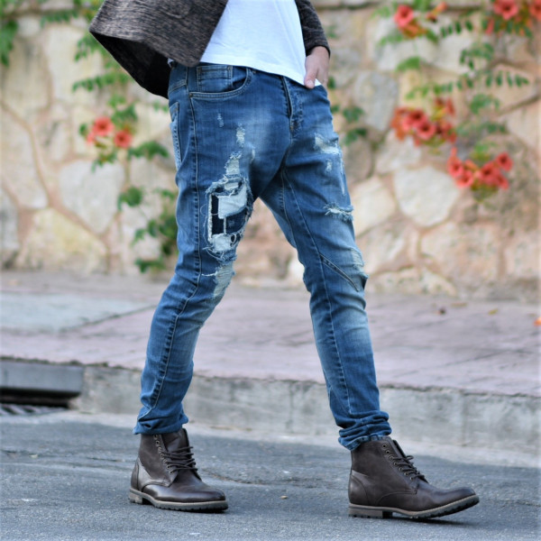 ΑΝΔΡΙΚΟ ΠΑΝΤΕΛΟΝΙ SKINNY JEANS ΦΘΟΡΑ MOHICANS 16-1551 ΜΠΛΕ