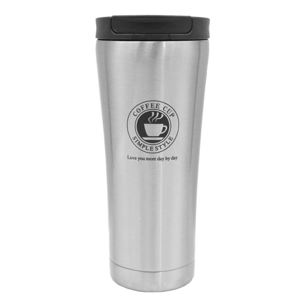 Ποτήρι Θερμός με Καπάκι Ασφαλείας 500ml JB-1713 Ασημί