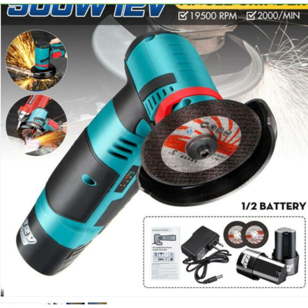 Γωνιακός τροχός με 2 μπαταρίες LI-ION 12V / 1,5Ah για δίσκακι (Φ75mm*1,2mm*10mm) HL18668-180