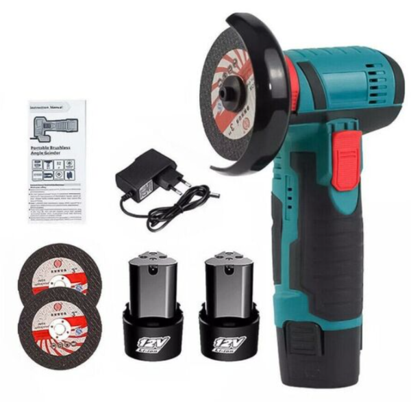 Γωνιακός τροχός με 2 μπαταρίες LI-ION 12V / 1,5Ah για δίσκακι (Φ75mm*1,2mm*10mm) HL18668-180