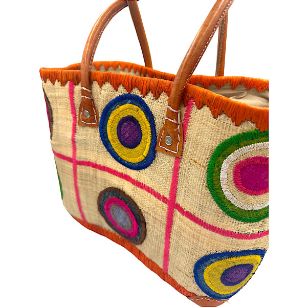 Women's Straw Beach Shoulder Bag MOHICANS 19004-1-S Beige