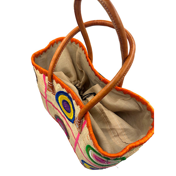 Women's Straw Beach Shoulder Bag MOHICANS 19004-1-S Beige