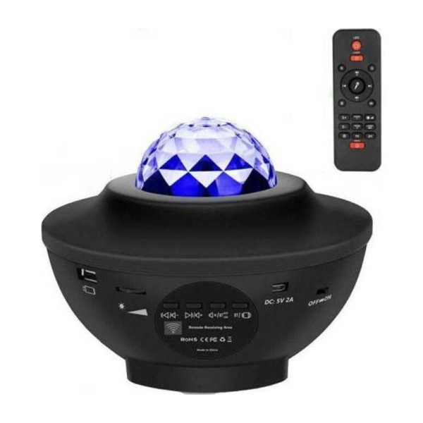 LED Φωτορυθμικό - Προτζέκτορας RGB με Τηλεκοντρόλ για Εναλλαγή Λειτουργιών RHD-289 Μαύρο