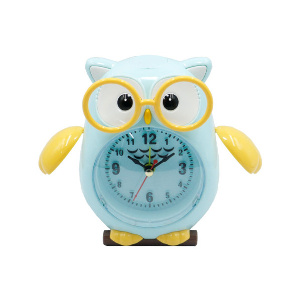 Παιδικό Επιτραπέζιο Ρολόι με Ξυπνητήρι σε Σχήμα Κουκουβάγια 1001 Γαλάζιο
