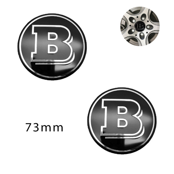 Διακοσμητικά Καπάκια Κέντρου Ζαντών Brabus 2τμχ 75mm Μαύρα ART-6