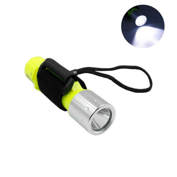 LED Υποβρύχιος Φακός Κατάδυσης 1 SMD με Ρυθμιζόμενο Λουράκι Κίτρινος