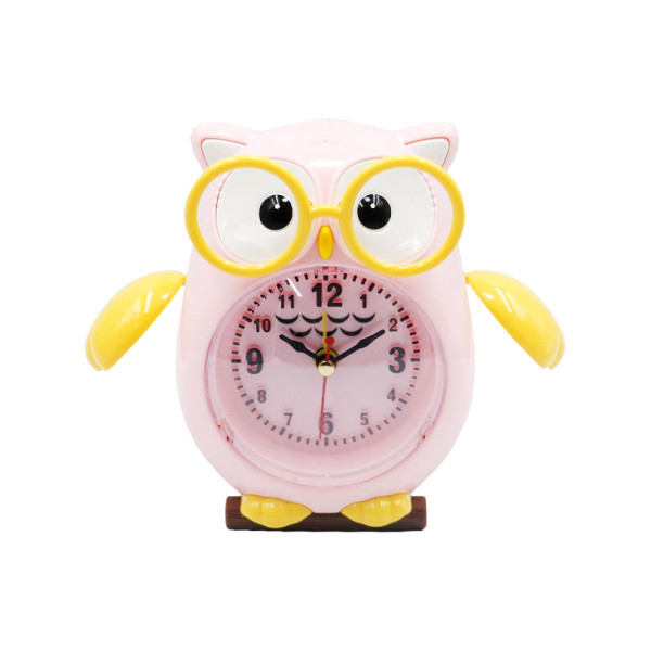 Παιδικό Επιτραπέζιο Ρολόι με Ξυπνητήρι σε Σχήμα Κουκουβάγια 1001 Ροζ