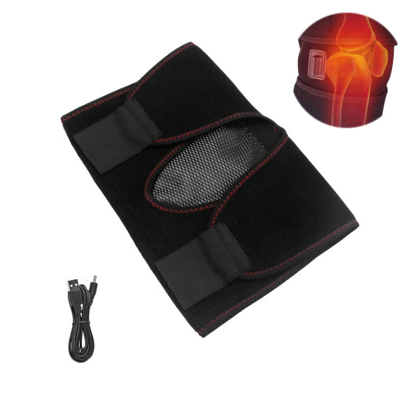Ελαστική Θερμαινόμενη Δετή Επιγονατίδα USB για Θερμοθεραπεία Μαύρη SN23521-44