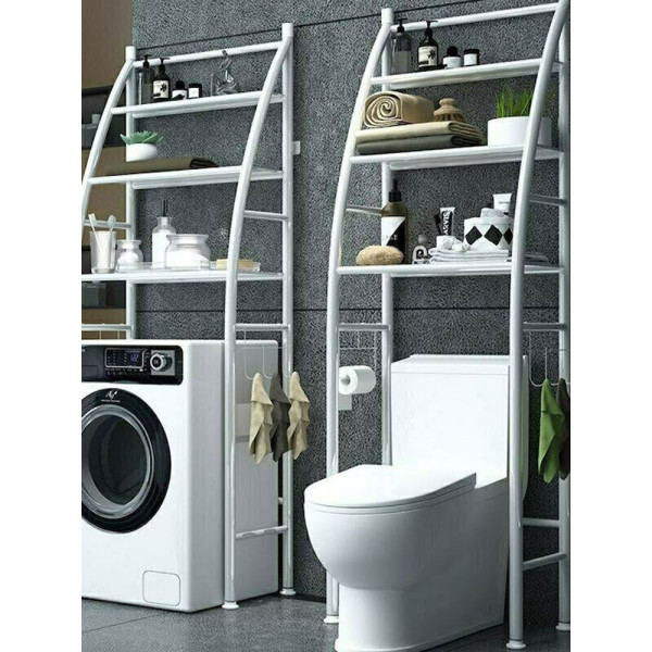 Επιδαπέδια Ραφιέρα Μπάνιου Μεταλλική με 3 Ράφια 160x47x25cm TW-202 Λευκή