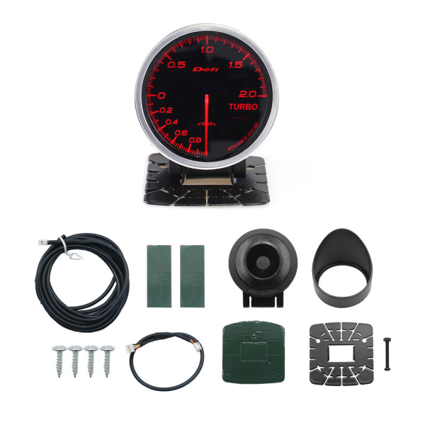 Αναλογικό Μπαρόμετρο Αυτοκινήτου 60mm 2.5" -1.0-2.0 Bar με Κόκκινο Φωτισμό HW-0155