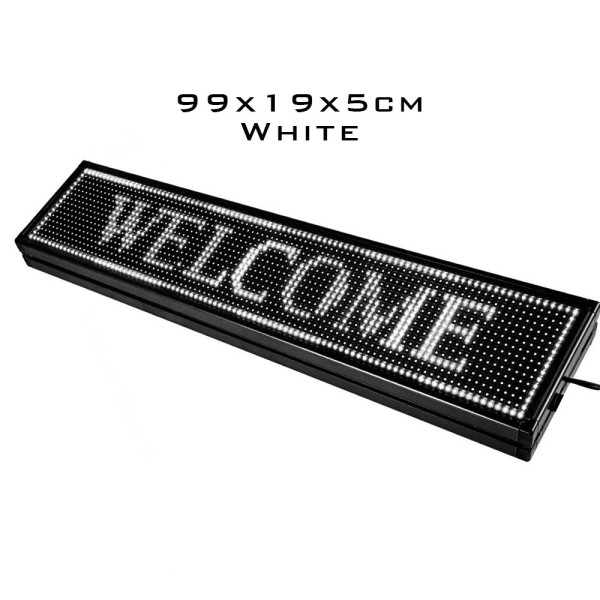 LED Κυλιόμενη Πινακίδα Wifi με Λευκό Φωτισμό Μονής Όψης 50-60Hz 220V 99x19x5cm 17959013