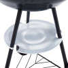 vidaXL XXL Stainless Steel Round Charcoal Grill with Lid and Wheels 44cm