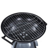 vidaXL XXL Stainless Steel Round Charcoal Grill with Lid and Wheels 44cm
