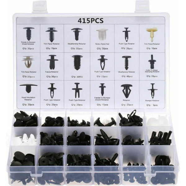 Σετ Πλαστικά Κουμπώματα - Κλιπ Αυτοκινήτου 415τμχ