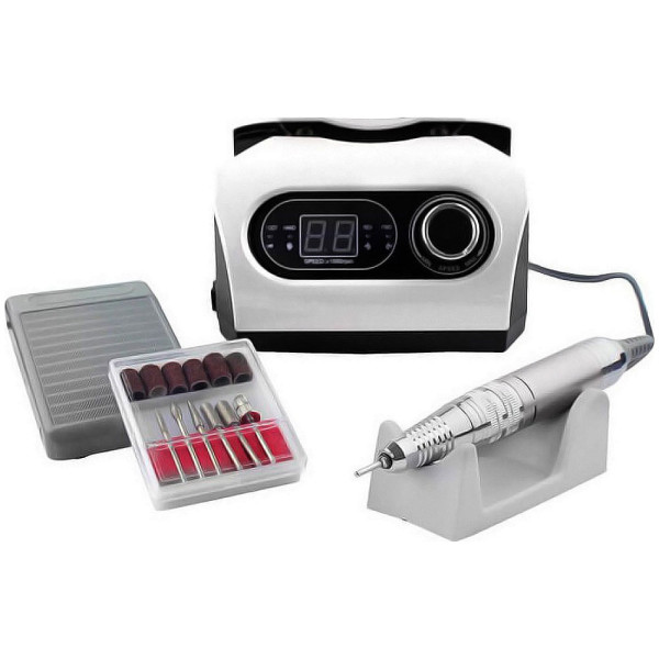 Τροχός Νυχιών Ρεύματος με Πεντάλ και Οθόνη 35000rpm 65W ZS-717 Λευκό