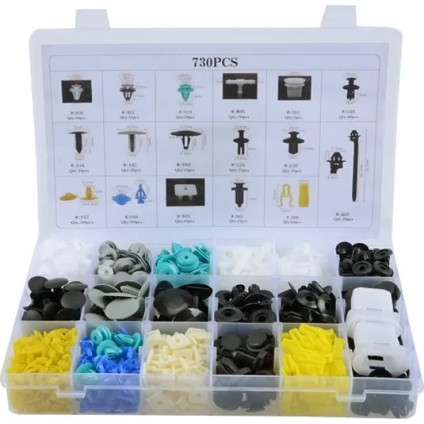 Σετ Πλαστικά Κουμπώματα - Κλιπ Αυτοκινήτου 730τμχ