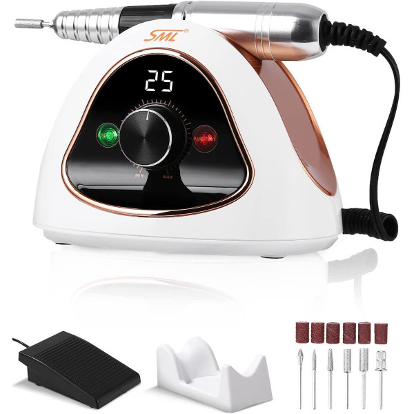 Τροχός Νυχιών Ρεύματος με Πεντάλ και Οθόνη 45000rpm 65W Sml M15 Μωβ