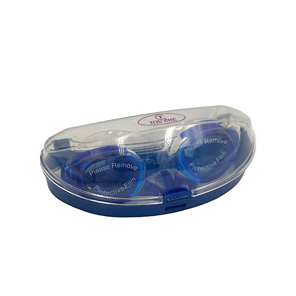 Adult Silicone Swimming Goggles in Case BL-852 Blue