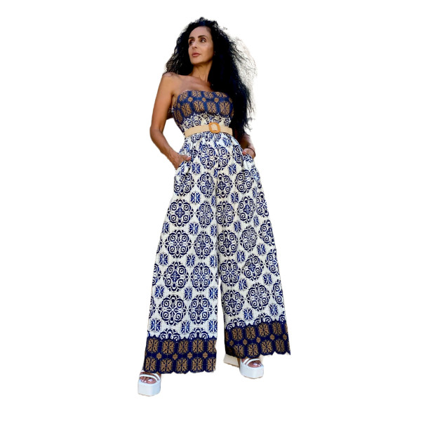 ΟΛΟΣΩΜΗ ΠΑΝΤΕΛΟΝΑ ΚΑΜΠΑΝΑ STRAPLES MOHICANS 2219 ΛΕΥΚΟ-ΜΠΛΕ